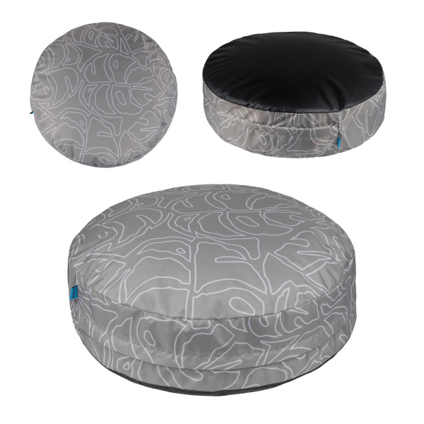 Матрац для Тварин Barksi Home Круглий Листя Сірий