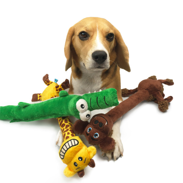 Іграшка для Собак Barksi з хрусткою шиєю та пищалкою Мавпа